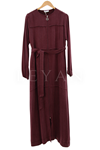 Orhan Store Dikişli Ferace- LYN03332 Bordo