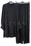 Armine Trend Jakarlı Pantolonlu Takım- LYN03327 Siyah