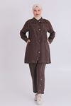Behrem Tensel Pantolonlu Takım- LYN03364 Kahve