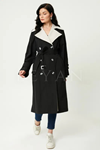 Orhan Store Çift Yakalı Trench- LYN03297 Siyah