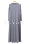 Şifon Detaylı İçlik Elbise- LYN01385  Gri