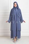 LYN01065 Büyük Beden Abaya Leylak