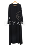 LYN01379 Taş Detaylı Ferace Siyah