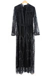 Orhan Pullu Abaya Takım- LYN02724 Siyah