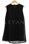 Armine Trend Önü Şifonlu Penye İçlik- LYN02644 Siyah