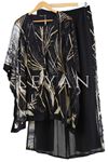 Femina İşlemeli Pant. Takım-LYN02251 Siyah