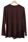 Kollu Şifonlu Tunik- LYN03287 Kahve