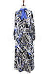 Orhan Store Desenli Elbise- LYN03403 Siyah-Saks