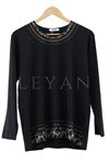 Armine Trend Düz Taşlı Ribanalı Bluz- LYN03485 Siyah