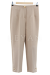 Sentez Paçası Düğmeli Pantolon- LYN03104 Vizon
