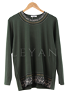 Armine Trend Düz Taşlı Ribanalı Bluz- LYN03485 Haki