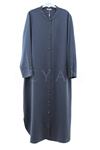 Defrina Düğmeli Tencel Kap- LYN03458 İndigo