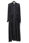 Orhan Store Volanlı Qupra Ferace- LYN03438 Siyah