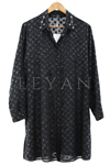 Femina Simli Taş İşlemeli Gömlek- LYN03467 Siyah