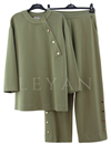 Armine Trend Çıtçıt Detaylı Takım- LYN03426 Haki