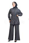 Taş İşleme Detaylı Kot Takım- LYN03505 Gri
