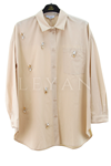 Orhan Store Taş Detaylı Gömlek- LYN03404 Bej