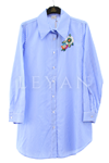 Orhan Store Taşlı Çizgili Tunik- LYN03488 Mavi