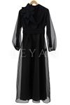 Abaya İkili Takım-LYN02461 Siyah