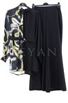 Orhan Store Desenli Takım- LYN03435 Siyah