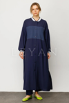 Micca Çizgi Detaylı Ribanalı Kap- LYN03553 Lacivert