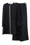 Defrina Şerit Detaylı Tencel Takım- LYN03562 Siyah