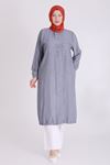 Behrem Fermuar Detaylı Kap- LYN03574 Füme