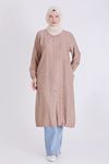 Behrem Fermuar Detaylı Kap- LYN03574 Toprak