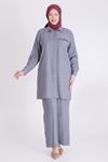 Behrem Taş İşleme Detaylı İkili Takım- LYN03573 Füme
