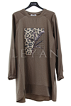 Fuat Gürşen Leopar Detaylı Tunik- LYN03594 Kahve