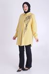 Behrem Nakış Detaylı Tunik- LYN03608 Safran
