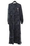 Orhan Store Desenli Qupra Elbise- LYN03613 Siyah