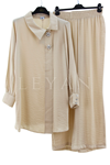 Orhan Store Taşlı Parlak Takım- LYN03643 Bej
