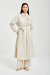 Orhan Store Taş İşlemeli Uzun Tunikli Takım- LYN03642 Bej