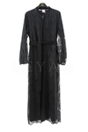 Orhan Store Güpürlü Abaya Takım- LYN03637 Siyah