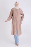 Behrem Fermuarlı Kap- LYN03614 Toprak