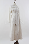 Orhan Store Kapşonlu Keten Kap- LYN03702 Bej