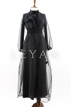 Abaya İkili Takım-LYN02461 Siyah