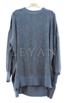 Nuss Ribanalı Qupra Tunik- LYN03491 Mavi