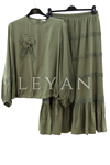 Orhan Store Etekli Keten Takım-  LYN03728 Haki