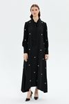 Müsemma Pırıltı Elbise- LYN03732 Siyah