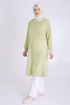 Behrem Paraşüt Ve Taş Detaylı Tunik- LYN03731 Yeşil