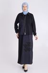 Behrem Taş Detaylı Ceketli Elbise- LYN03734 Siyah