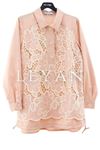 Fuat Gürşen İşlemeli Tunik- LYN03744 Pudra