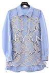 Fuat Gürşen İşlemeli Tunik- LYN03744 Mavi