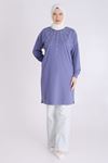 Behrem Taş Detaylı Tunik- LYN03746 Morcivert