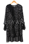 Dule Volanlı Tunik- LYN03761 Siyah