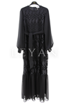 Orhan Store Güpürlü Elbise- LYN03768 Siyah