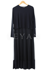 Piliseli Sandy Elbise- LYN03783 Siyah