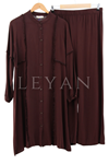 Püskül Detaylı Viskon Takım- LYN02723 Kahve